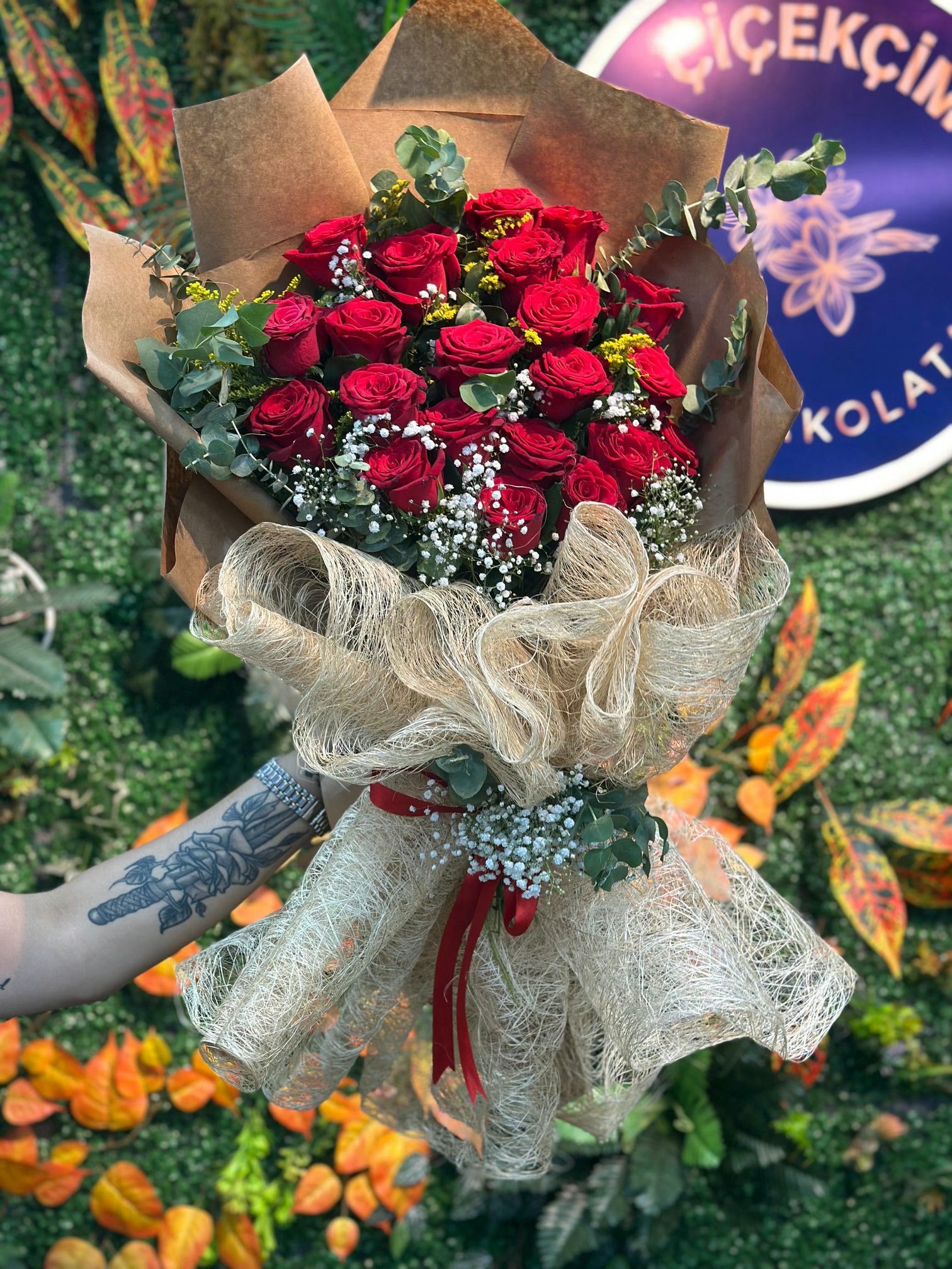 21 Kırmızı Gül Buketi 