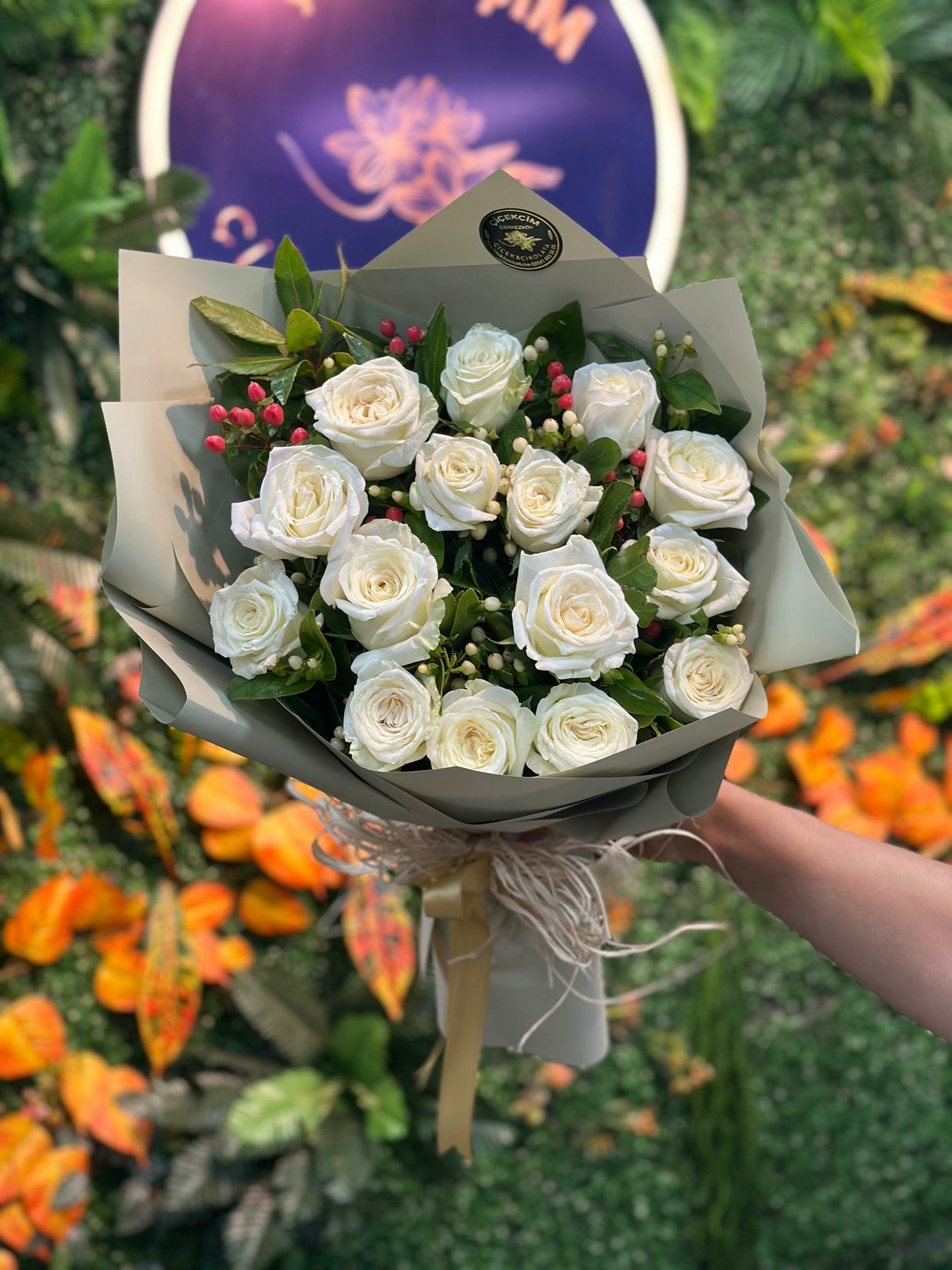 15 Beyaz Gül Buketi