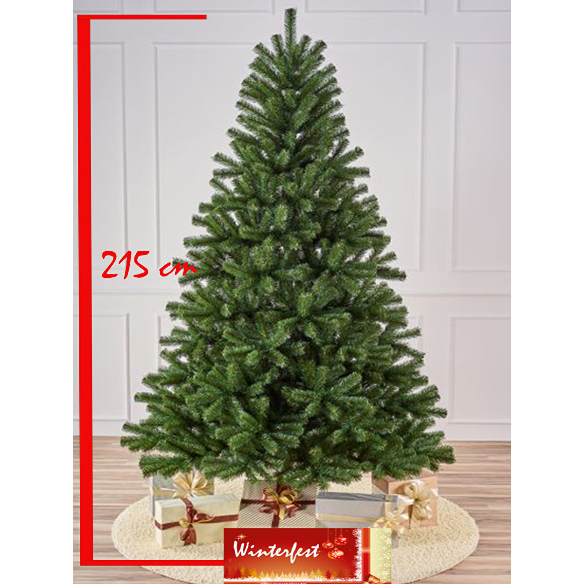 Yılbaşı Çam Ağacı 210 Cm 720 Yoğun Dallı Demir Ayaklı