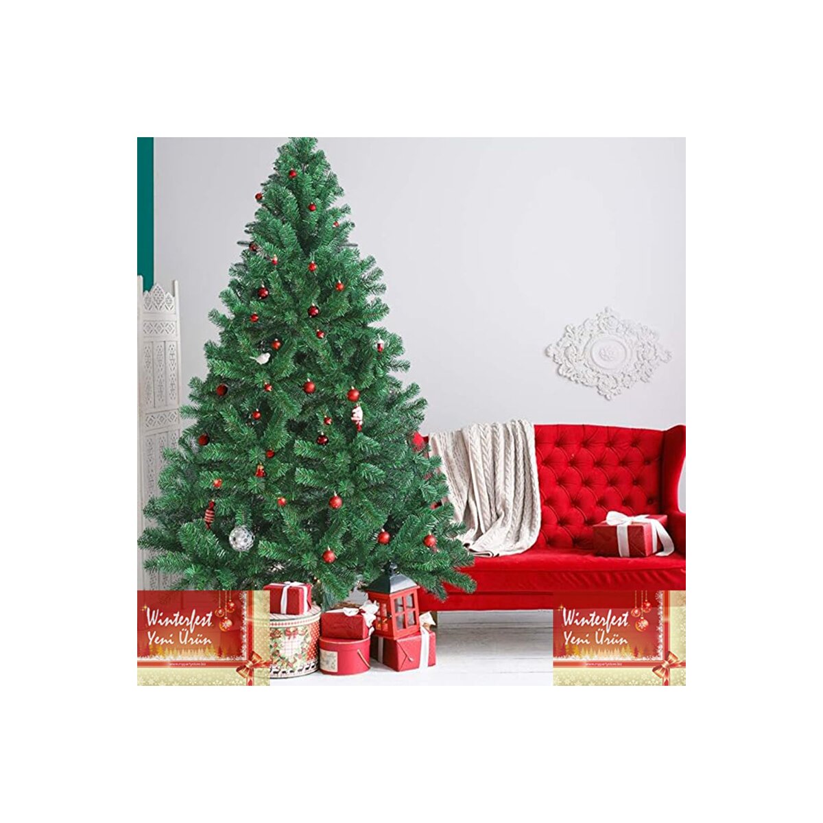 Yılbaşı Çam Ağacı 210 Cm 800 Dal Demir Ayaklı