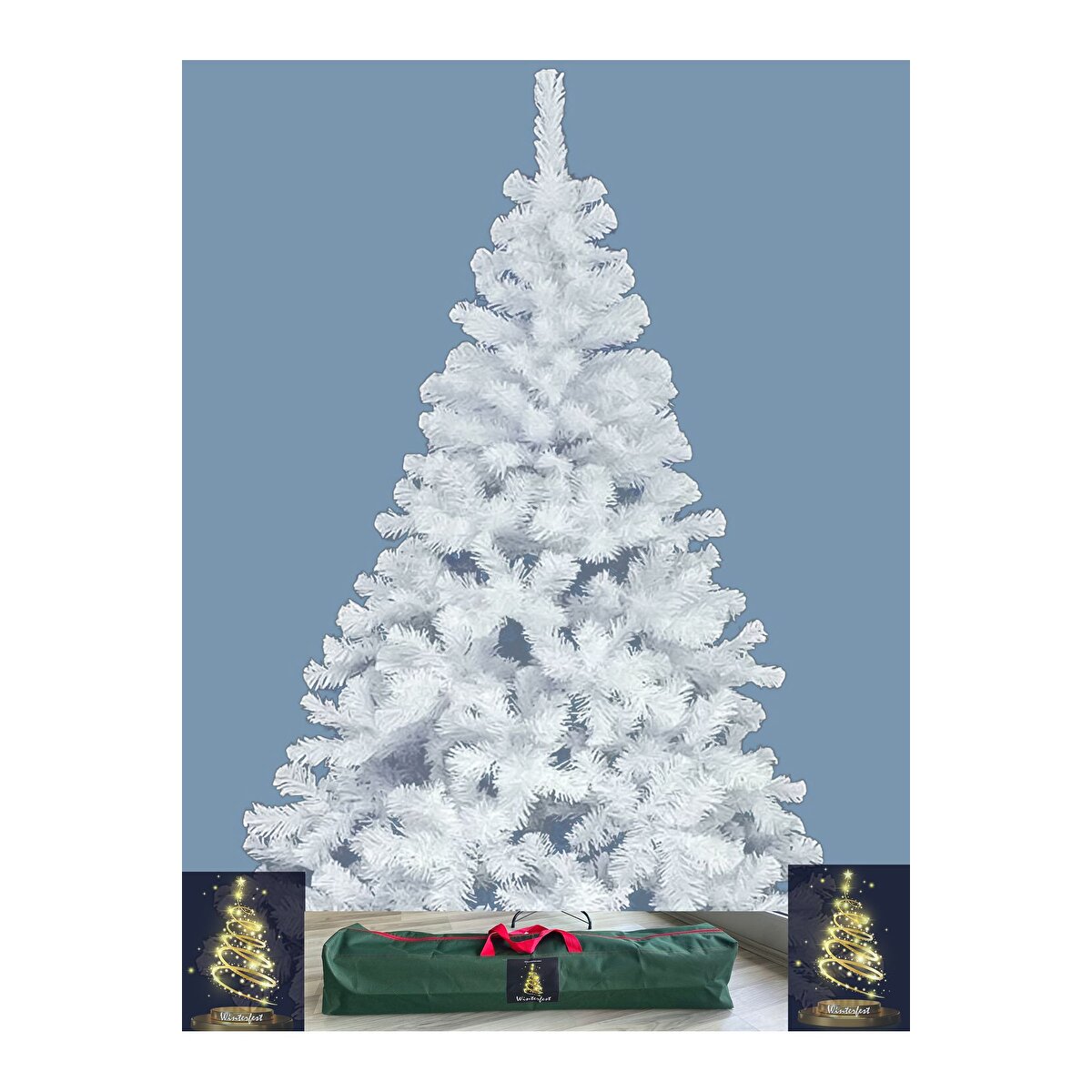 Beyaz Yılbaşı Ağacı 180 Cm Ve Taşıma Çantası