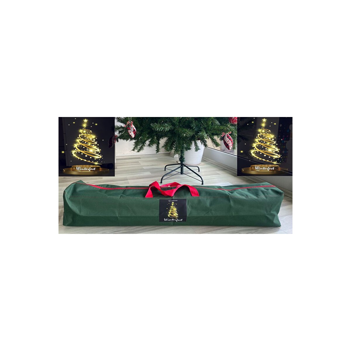 Yılbaşı Ağacı Taşıma Saklama Çantası 210cm-250cm Ağaçlara Uyumlu