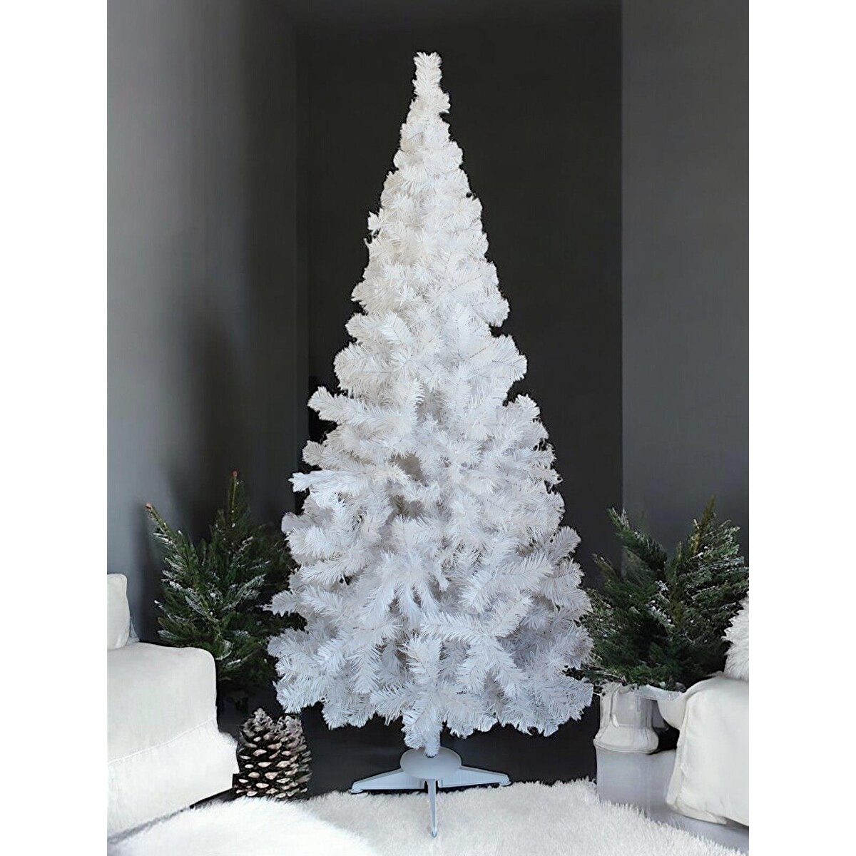 Yılbaşı Çam Ağacı Beyaz 180 Cm 355 Dal