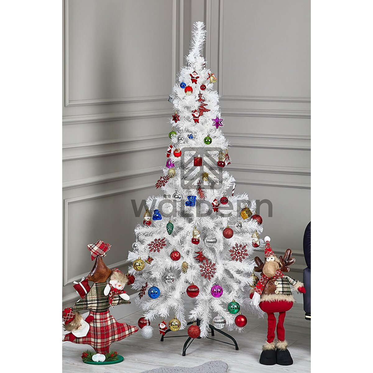 Luxury Series 180 Cm Beyaz Yılbaşı Çam Ağacı Demir Ayaklı